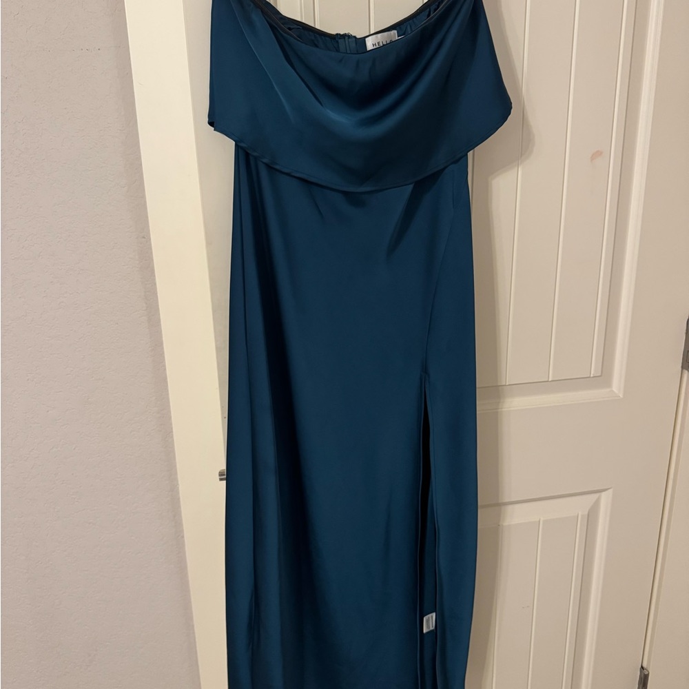 Hello Molly Strapless Teal Dress